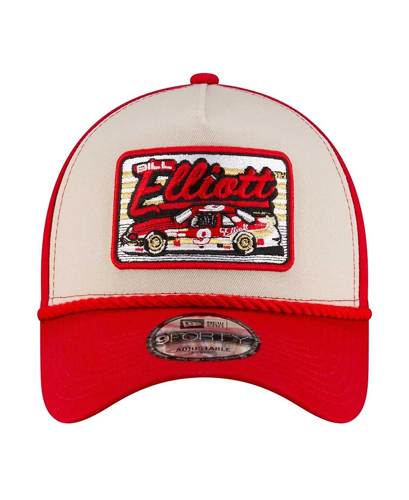 New Era Men's Red Bill Elliott 9FORTY Rope Adjustable Hat