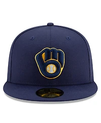 New Era Men's Navy Milwaukee Brewers National Baseball Hall of Fame 59FIFTY Fitted Hat