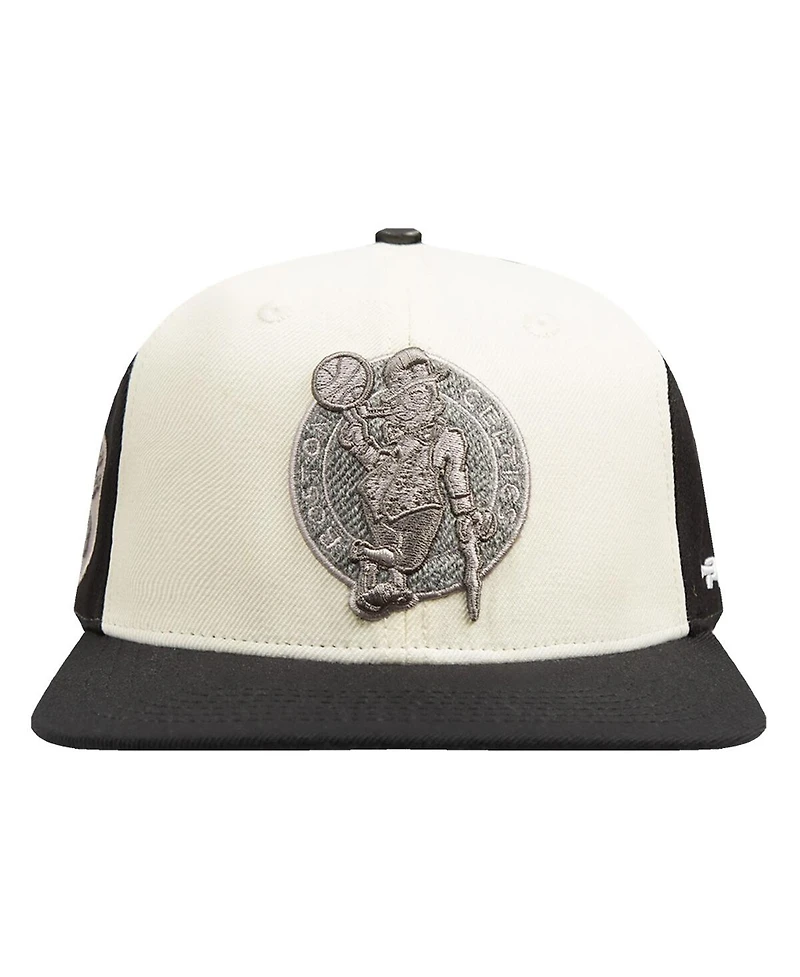 Pro Standard Men's Cream Boston Celtics French Terry Snapback Hat