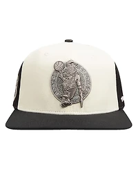 Pro Standard Men's Cream Boston Celtics French Terry Snapback Hat