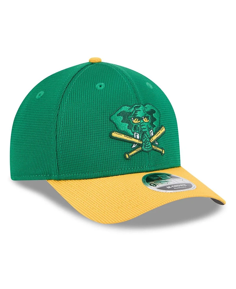New Era Men's Green/Gold Athletics 2025 Batting Practice 9FORTY M-Crown Adjustable Hat