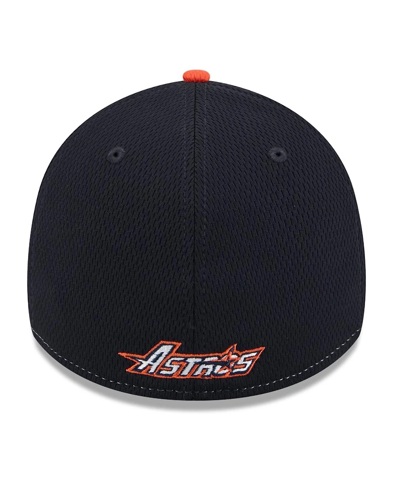 New Era Men's Navy/Orange Houston Astros 2025 Mlb Clubhouse 39THIRTY Flex Hat