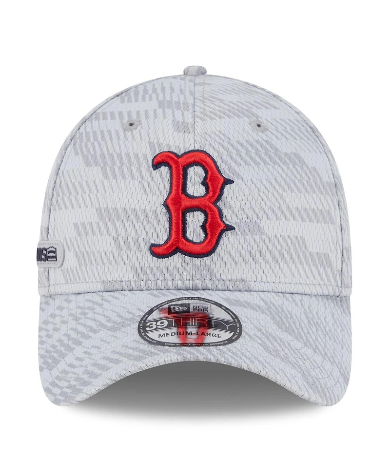 New Era Men's Gray Boston Red Sox 2025 Mlb Clubhouse 39THIRTY Flex Hat