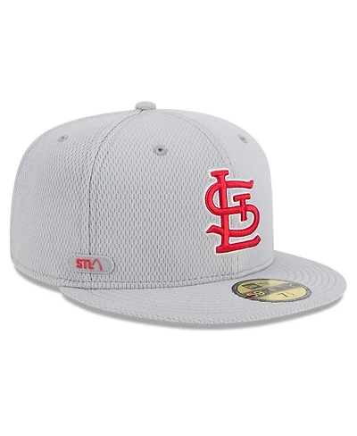 New Era Men's Gray St. Louis Cardinals 2025 Mlb Clubhouse 59FIFTY Fitted Hat