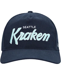 '47 Brand Men's Navy Seattle Kraken Crosstown Corduroy Hitch Adjustable Hat