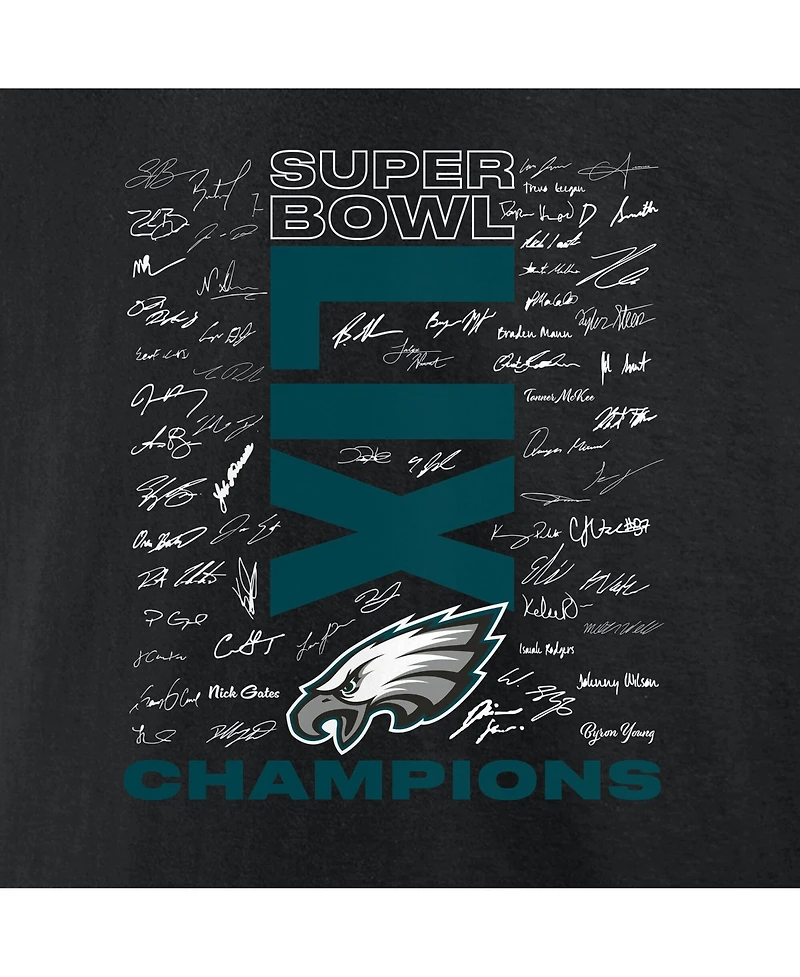 Fanatics Men's Black Philadelphia Eagles Super Bowl Lix Champions Big Tall Roster Autograph Signing T-Shirt