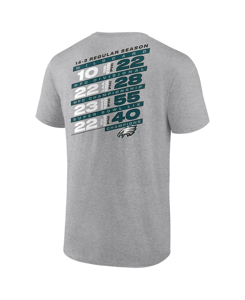 Fanatics Men's Heather Gray Philadelphia Eagles Super Bowl Lix Champions Big Tall Counting Points Score T-Shirt