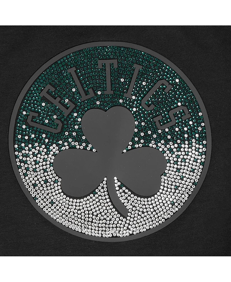 Pro Standard Women's Black Boston Celtics Jewels Boxy Cropped T-Shirt