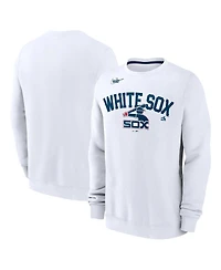 Nike Men's White Chicago Sox Cooperstown Collection Fleece Pullover Sweatshirt