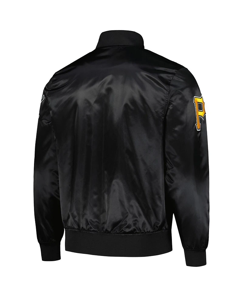 Pro Standard Men's Black Pittsburgh Pirates Wordmark Satin Full-Snap Jacket
