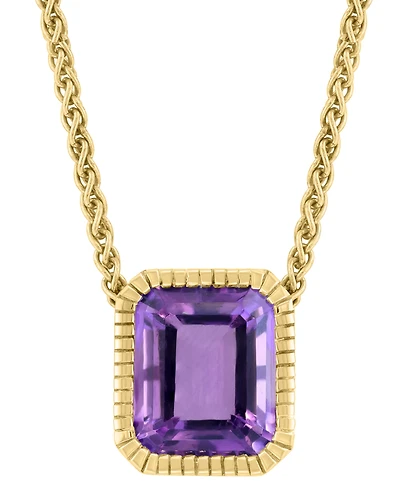 Effy Citrine Pendant Necklace (5-7/8 ct. t.w.) 14k Gold over Silver, 17" + 1" extender (Also Amethyst)