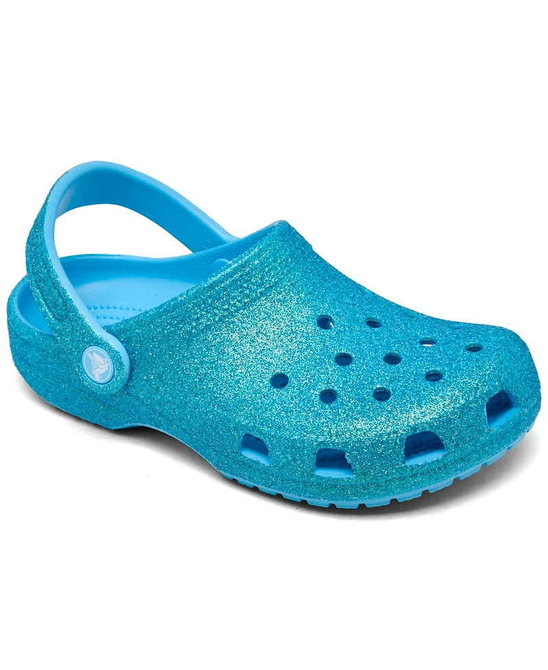 Crocs Little Girls Classic Glitter Clogs from Finish Line