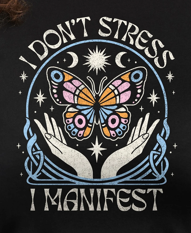 Hybrid Apparel Trendy Plus Don't Stress Manifest Graphic Crew Neck T-Shirt