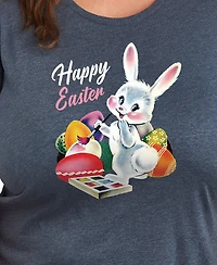 Hybrid Apparel Trendy Plus Happy Easter Graphic Crew Neck T-Shirt