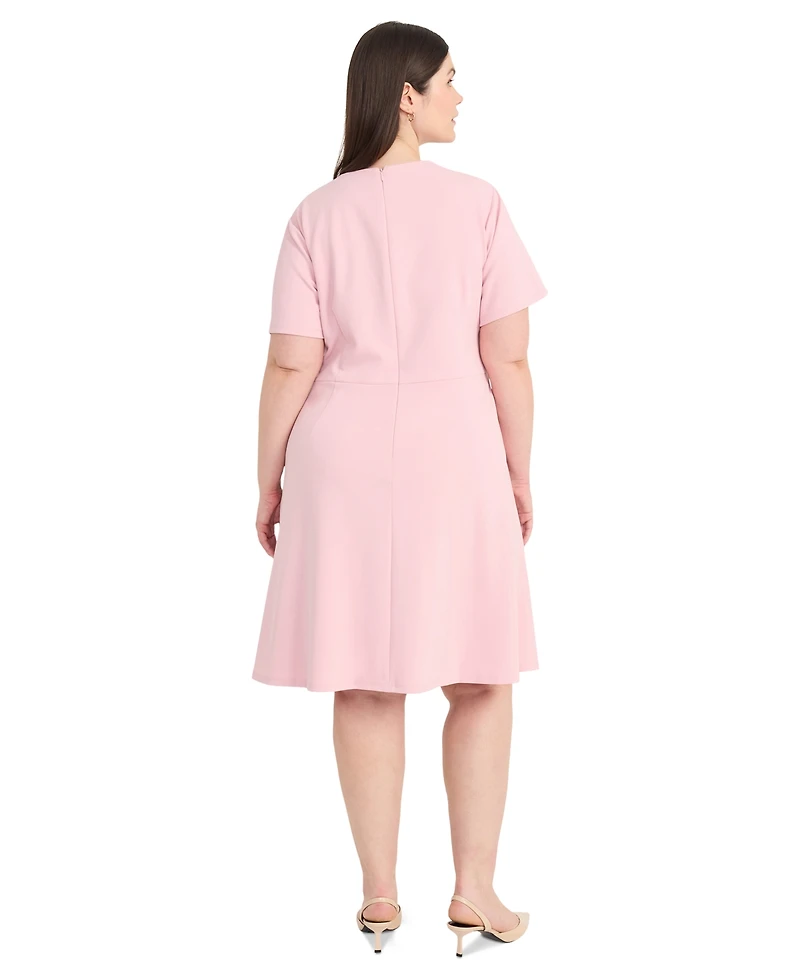 Maggy London Plus Pintucked Fit & Flare Dress