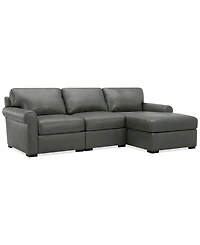 Radley Roll Arm 104" 3-Pc. Leather Sectional, Exclusively at Macy's