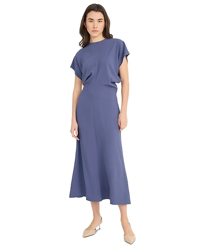 Luxely Women's Draped Dolman-Sleeve Midi Dress