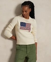 Polo Ralph Lauren Women's Flag Cotton Crewneck Sweater