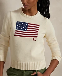 Polo Ralph Lauren Women's Flag Cotton Crewneck Sweater
