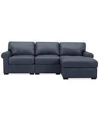 Radley Roll Arm 104" 3-Pc. Leather Sectional, Exclusively at Macy's