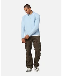 Xxiii Men's Fluffy Long Sleeve Polo Shirt