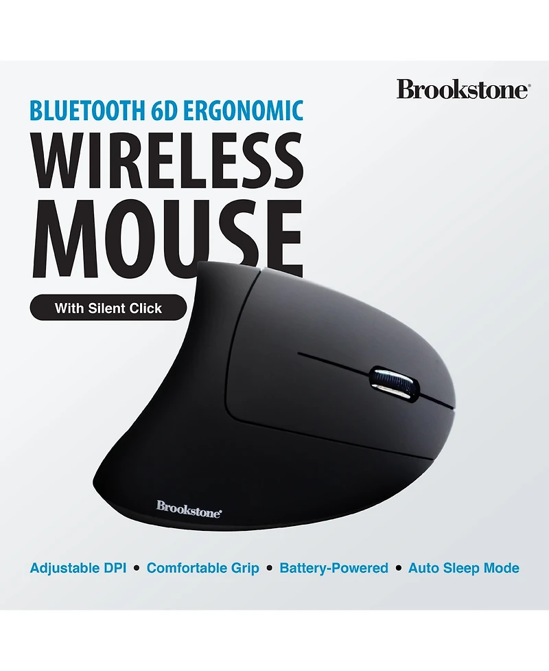 Brookstone Comfort Curve Ergonomic Wireless Bluetooth Mouse