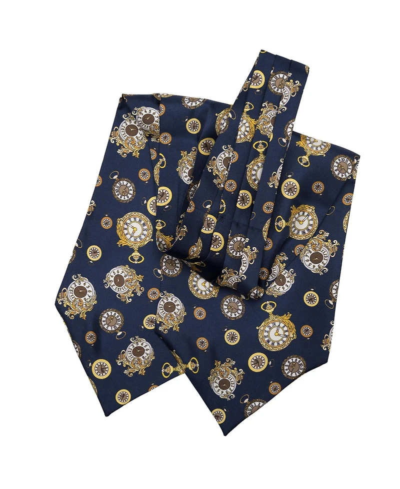 Elizabetta Men's Gilded Keeper - Silk Ascot Cravat Tie for Men