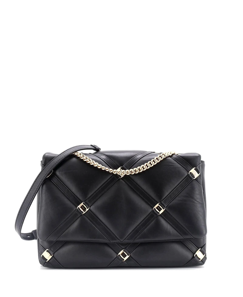 Pre-Owned Salvatore Ferragamo Small Vara Soft Studs Flap Bag Quilted Leather