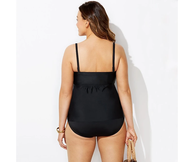 Swimsuits for All Women's Smocked Bandeau Tankini Top