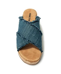 Minnetonka Women's Posey Crossband Wedge Sandal