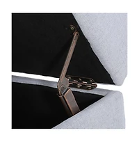 Tufted Storage Ottoman with Waffle Stitching, Upholstered Footrest Hidden Storage-The Pop Home