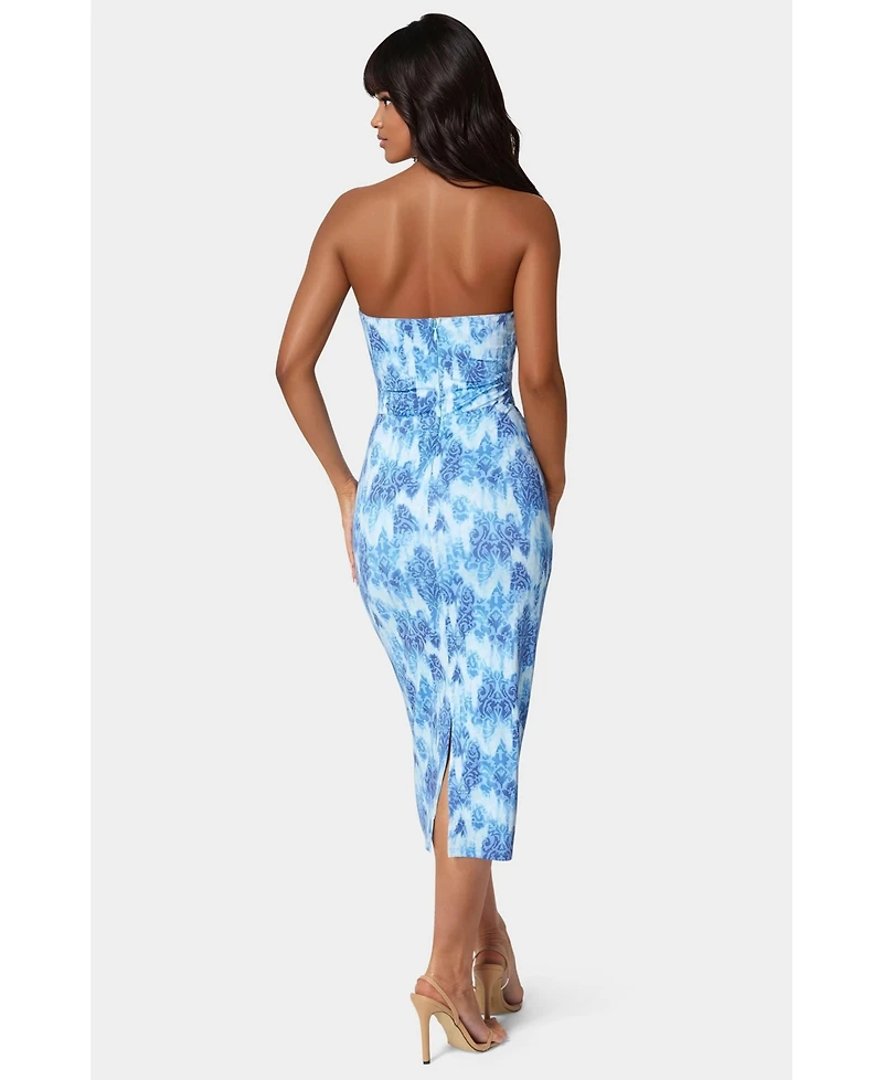 Bebe Women's Printed Front Cutout Midi