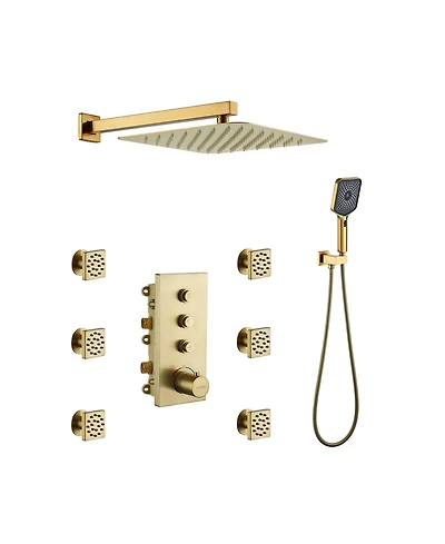 3-in-1 Thermostatic Shower System with Concealed Box Design - Easy Installation & Maximum Durability