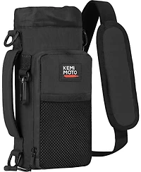 Kemimoto Water Bottle Holder Bag, Water Bottle Carrier with Adjustable Shoulder Strap, Water Bottle Pouch Holder for Hiking, Camping, Fishing, Compati