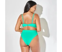 Swimsuits for All Women's Mentor Tie Front Bikini Top