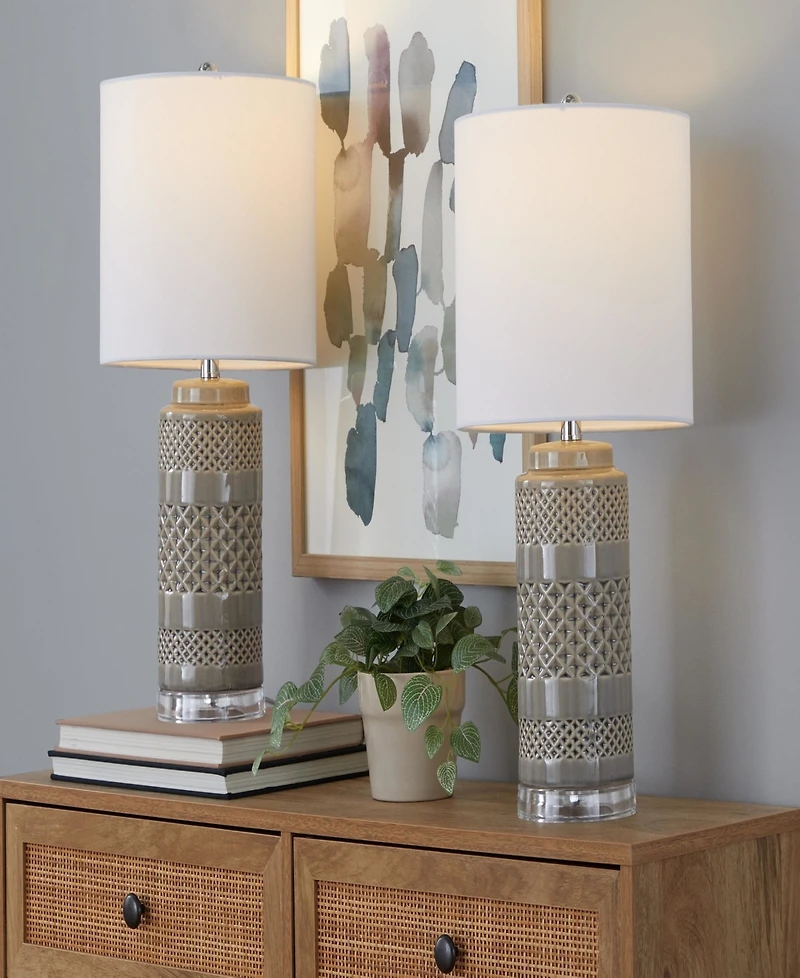 LumiSource Casa 21" Ceramic Table Lamp, Set of 2