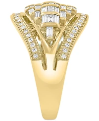 Effy Diamond Round & Baguette Curved Statement Ring (5/8 ct. t.w.) in 14k Gold