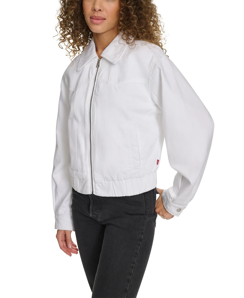 Levi's Women's Western Zip-Front Denim Bomber Jacket
