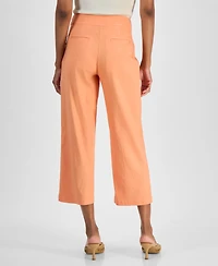 I.n.c. International Concepts Petite Linen-Blend High-Rise Wide-Leg Pants, Created for Macy's