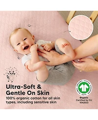 KeaBabies 2-Pack Protect+ Waterproof Crib Mattress Protector Covers, Mavy Quilted Cotton Baby Topper, Toddler Sheets