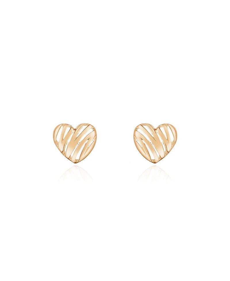 The Lovery Scribble Heart Stud Earrings 14K Rose Gold