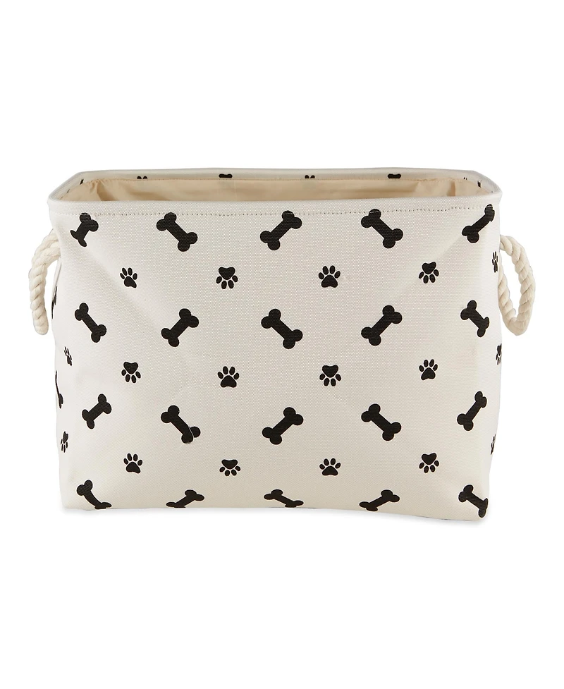 Bone Dry Collapsible Pet Storage Bin with Rope Handles Paw/Bone Print