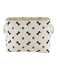 Bone Dry Collapsible Pet Storage Bin with Rope Handles Paw/Bone Print