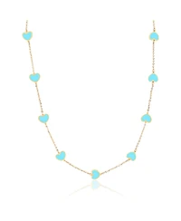 The Lovery Turquoise Heart Station Necklace 14K Gold