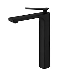 Single Hole Single Handle Bathroom Vessel Sink Faucet With Supply Hose in Matte Black