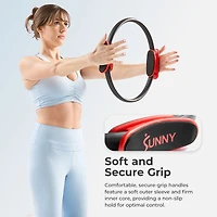 Sunny Health & Fitness 15” Pilates Ring, Fitness Circle for Toning, Strength Training, Core Exercises
