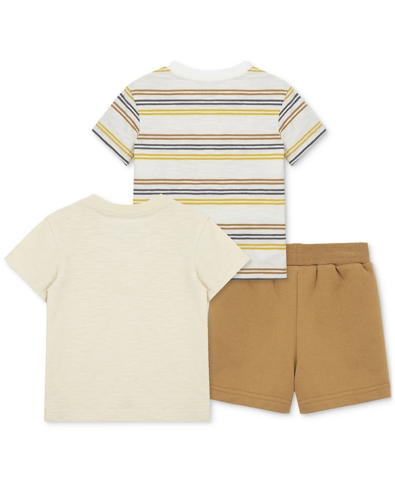 Little Me Baby Boys 3-Pc. Giraffe T-Shirts & Shorts Play Set