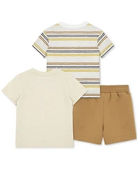 Little Me Baby Boys 3-Pc. Giraffe T-Shirts & Shorts Play Set