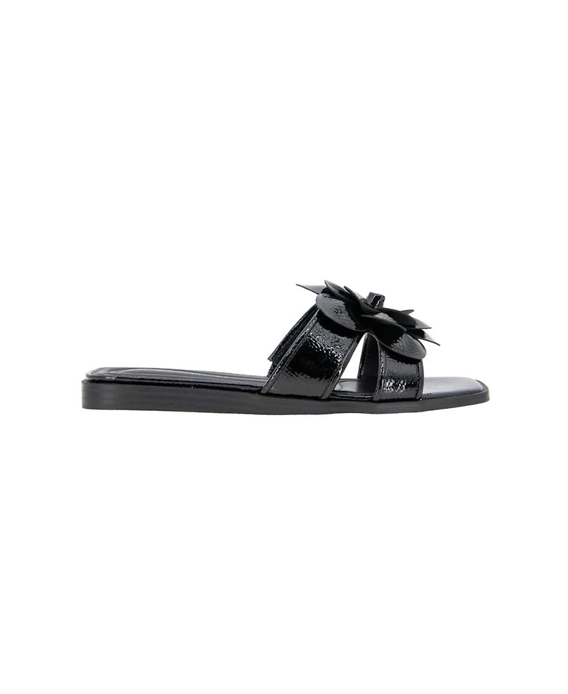 BCBGeneration Women's Mazey Flower Slide Flat Sandals