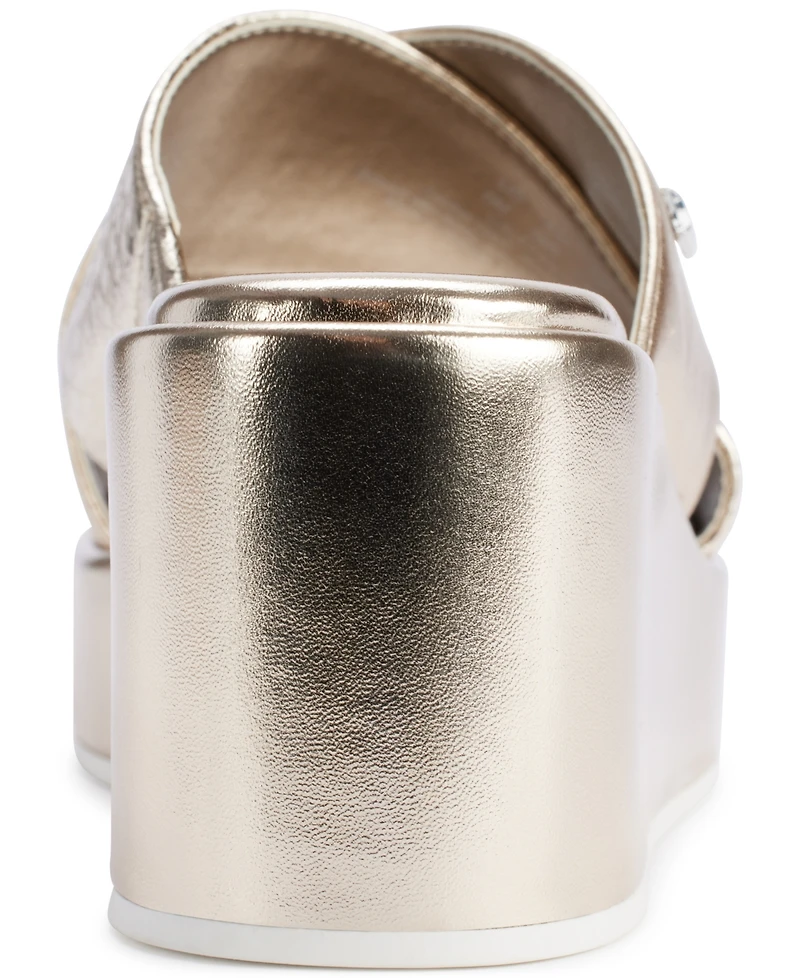 Karl Lagerfeld Paris Women's Caleigh X Band Wedge Sandals